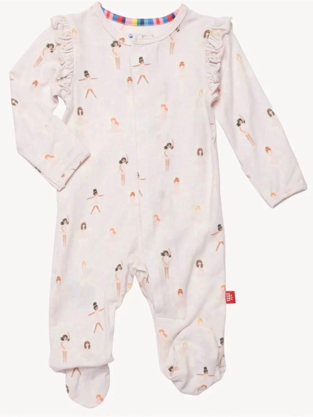 Magnetic Me Tutu Twirls Soft Pink Ballerina Print Footie